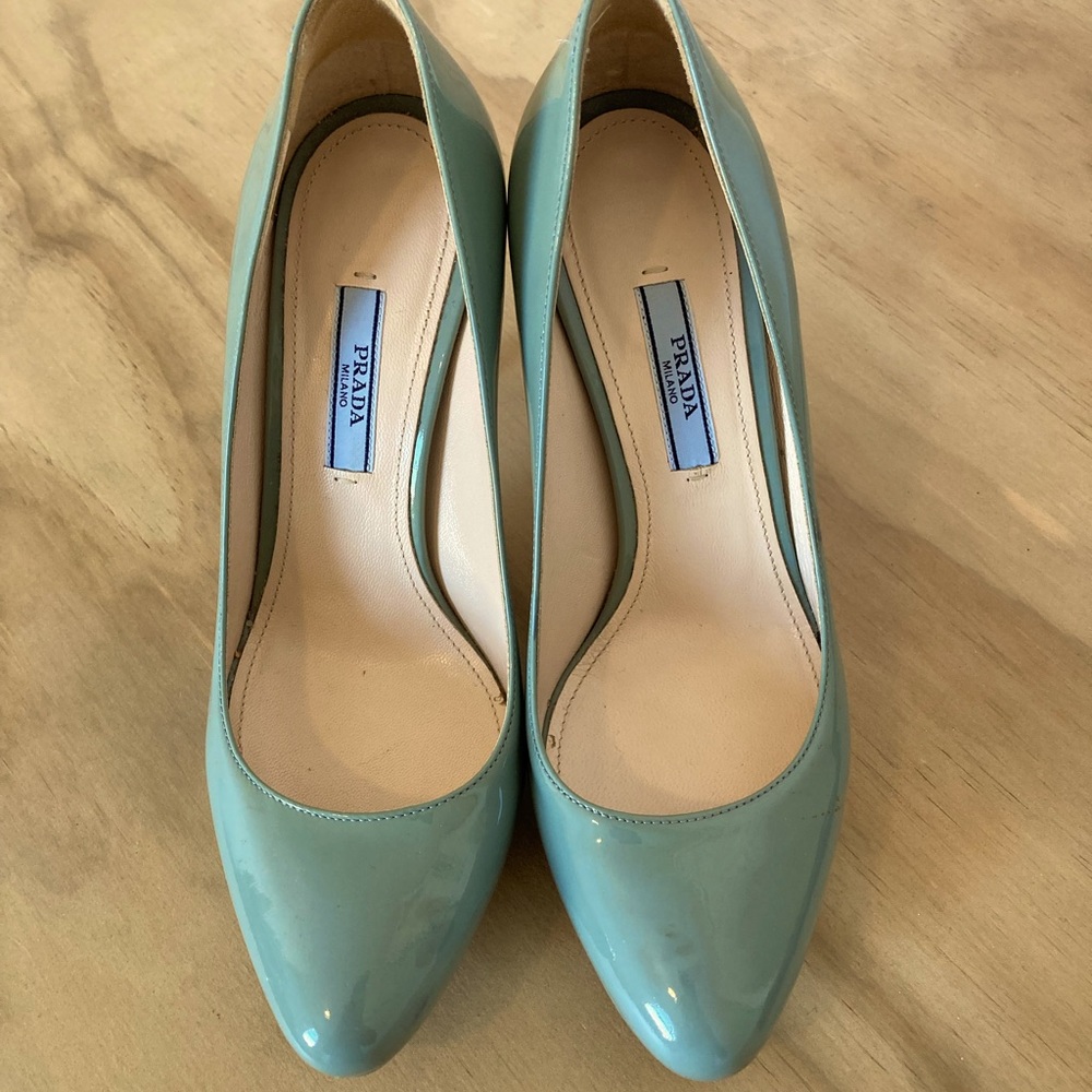 Tiffany blue Prada heels.